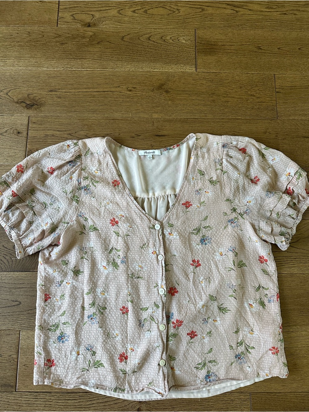 Madewell
Silk Pembroke Top in Seaside Floral Blouse Sz L - Picture 5 of 13